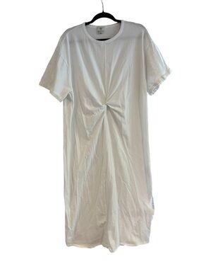 River Island White T-Shirt Dress with Cute Twist Detail Size 20